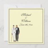 Einfache gelbe Groom- und Gay-Hochzeit Einladung (Rückseite)