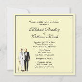 Einfache gelbe Groom- und Gay-Hochzeit Einladung (Vorderseite)