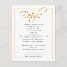 Einfache gelbe grüne Typografie - Hochzeitsdetails Begleitkarte