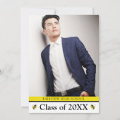 Einfache Gelbe Jacket Black 3 Foto Abschluss Ankündigung (Vorderseite)