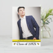 Einfache Gelbe Jacket Black 3 Foto Abschluss Ankündigung (Stehend Vorderseite)