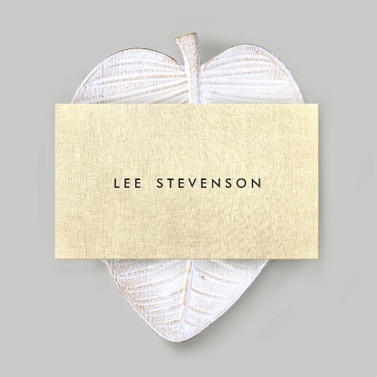 Einfache, gelbe Leinen Stilvoll Minimalistisch Visitenkarte