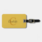 Einfache gelbe Monogram-Gepäckmarke Gepäckanhänger (Vorderseite horizontal)