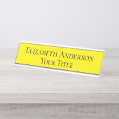 Einfache gelbe Namensplatte Schreibtischnamensplakette (Vorderseite )