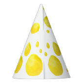 Einfache gelbe Polka Punkte Aquarell und schwarzer Partyhütchen (Rückseite)