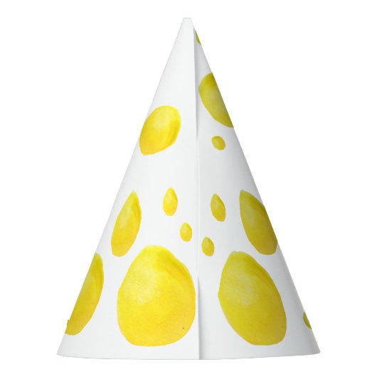 Einfache gelbe Polka Punkte Aquarell und schwarzer Partyhütchen (Rückseite)