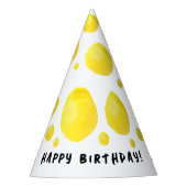 Einfache gelbe Polka Punkte Aquarell und schwarzer Partyhütchen (Vorderseite)
