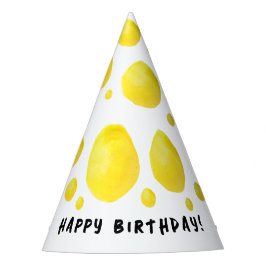 Einfache gelbe Polka Punkte Aquarell und schwarzer Partyhütchen