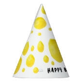 Einfache gelbe Polka Punkte Aquarell und schwarzer Partyhütchen (Links)