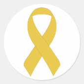 Einfache Gelbe Schleife Runder Aufkleber (Vorderseite)