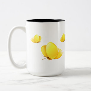 Einfache Gelbe Schmetterlinge Zweifarbige Tasse