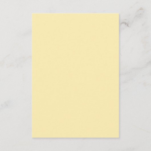 Einfache, gelbe und grüne handgeschriebene Hochzei Begleitkarte (Rückseite)