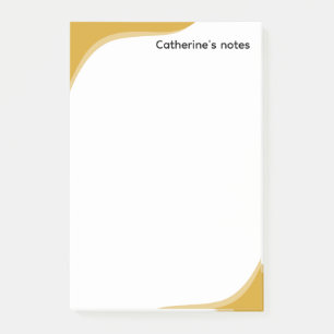 Einfache gelbe und schwarze anpassbare Wellen Post-it Klebezettel