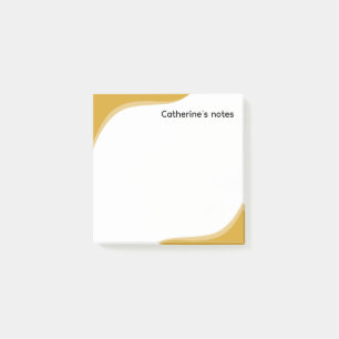 Einfache gelbe und schwarze anpassbare Wellen Post-it Klebezettel
