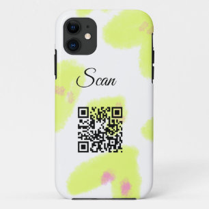 Einfache gelbe Wasserfarbe füge Q R Code Scan Text Case-Mate iPhone Hülle
