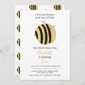 Einfache Gelbe Wasserfarbenbeere 1. Geburtstag Einladung (Vorne/Hinten)