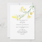 Einfache Gelbe Wildblume-Stem-Hochzeitseinladung Einladung (Vorderseite)
