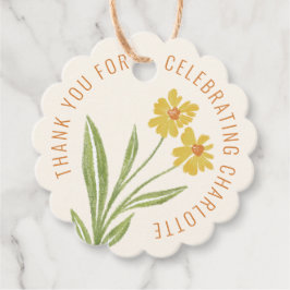 Einfache Gelbe Wildblume Vielen Dank für Ihre Unte Geschenkanhänger