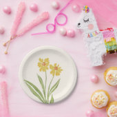 Einfache gelbe Wildblumen Pappteller (Party)