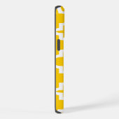 Einfache Gelbmuster-Monogramm iPhone Hülle (Rechte Seite)