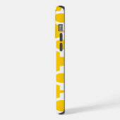 Einfache Gelbmuster-Monogramm iPhone Hülle (Linke Seite)