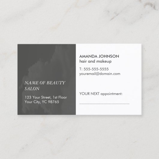 Einfache Gemusterte Schwarz-weiße Terminkarte (Vorderseite)