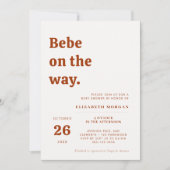 Einfache Gender Neutral Boho Terracotta Babydusche Einladung (Vorderseite)