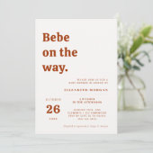 Einfache Gender Neutral Boho Terracotta Babydusche Einladung (Stehend Vorderseite)