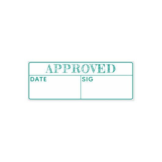 Einfache, genehmigte Datum Signaturen Initialen be Permastempel (Design)