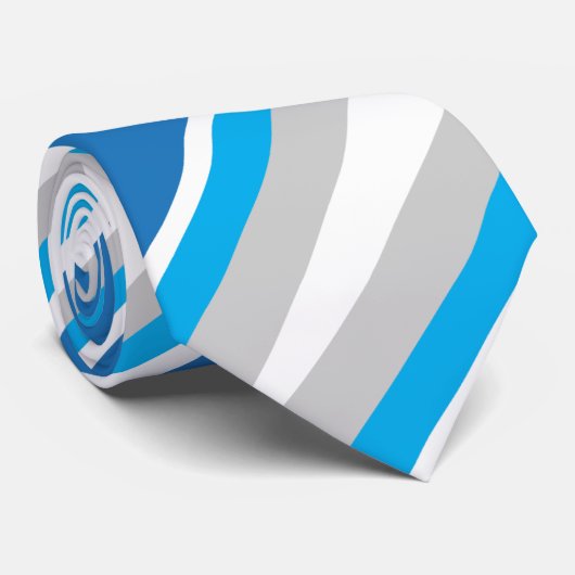 Einfache Geometric Blue an Grey Stripes Krawatte (Gerollt)