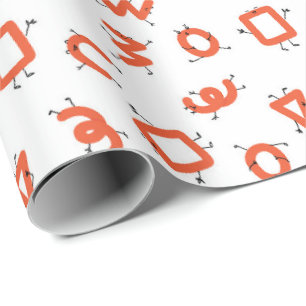 Einfache Geometrie spielerischer Alphabet-Charakte Geschenkpapier