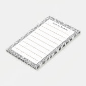 Einfache geometrische Abstrakte Schwarz/Weiß Post-it Klebezettel (angewinkelt)