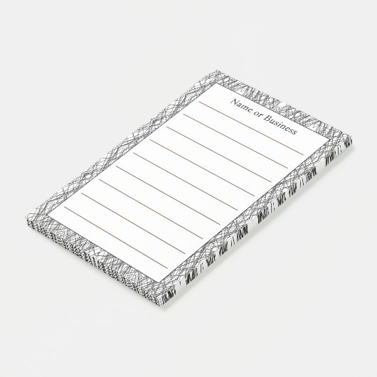 Einfache geometrische Abstrakte Schwarz/Weiß Post-it Klebezettel (angewinkelt)