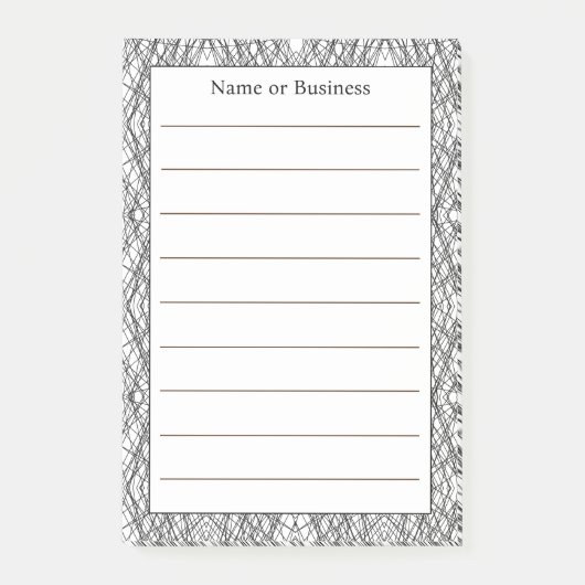 Einfache geometrische Abstrakte Schwarz/Weiß Post-it Klebezettel (Vorderseite)