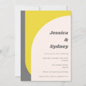 Einfache geometrische Arch-Gelbgraue Hochzeit Einladung (Vorderseite)