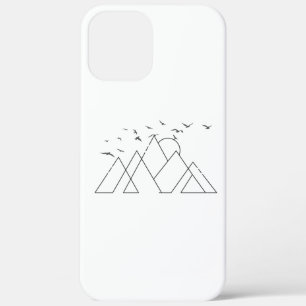 Einfache geometrische Berge mit Vögeln Natur Ar Case-Mate iPhone Hülle