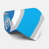 Einfache geometrische blaue Streifen in Weiß und G Krawatte (Gerollt)