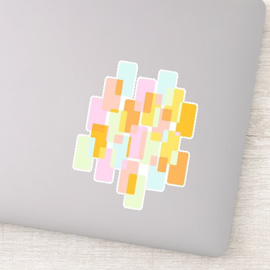 Einfache geometrische Formen in gelben Pastellfarb Aufkleber (Detail)