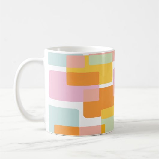 Einfache geometrische Formen in gelben Pastellfarb Kaffeetasse (Links)
