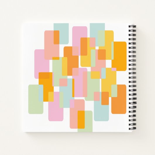 Einfache geometrische Formen in gelben Pastellfarb Notizblock (Rückseite)