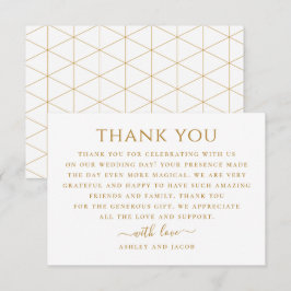 Einfache geometrische Hochzeit. Elegant, modern un Dankeskarte