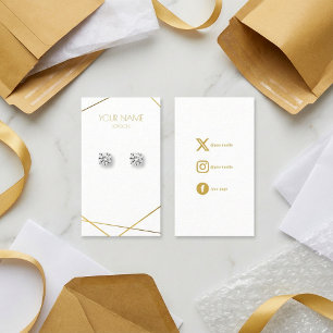 Einfache geometrische Miniaturohranzeige aus Gold Visitenkarte