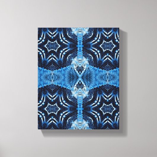 Einfache geometrische moderne Kunst, blaue Marmorm Leinwanddruck (Vorderseite)
