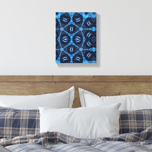 Einfache geometrische moderne Kunst, blaue Marmorm Leinwanddruck (Insitu (Schlafzimmer))