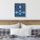 Einfache geometrische moderne Kunst, Blue Star Wal Leinwanddruck (Insitu (Schlafzimmer))
