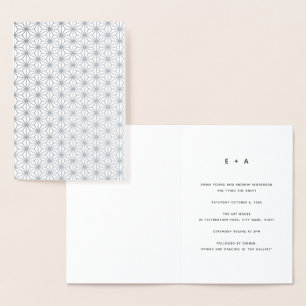 Einfache geometrische Muster Silver Wedding Einlad Folienkarte