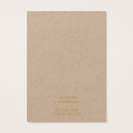 Einfache geometrische Ohrring-Grafikkarte aus Gold (Rückseite)