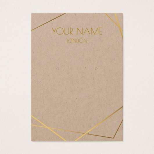 Einfache geometrische Ohrring-Grafikkarte aus Gold (Vorderseite)