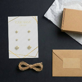 Einfache geometrische Ohrring-Grafikkarte aus Gold