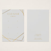 Einfache geometrische Ohrring-Grafikkarte aus Gold (Vorne & Hinten)